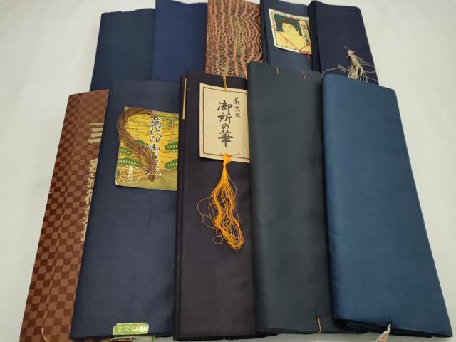 平和屋着物▼男性 和装小物 胴裏まとめて10点 黒鳶色 藍鉄色 黒紅色 伊勢丹扱い 綿 未使用多数 逸品 CABH2112ju