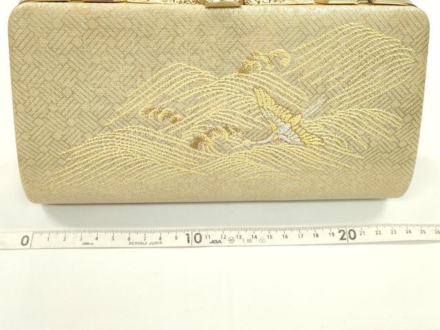 平和屋着物▼和装小物 和装バッグまとめて3点 ハンドバッグ 佐賀錦 立波飛鶴文 梅尽くし斜線文 礼装 金銀糸 逸品 CABH2121ju