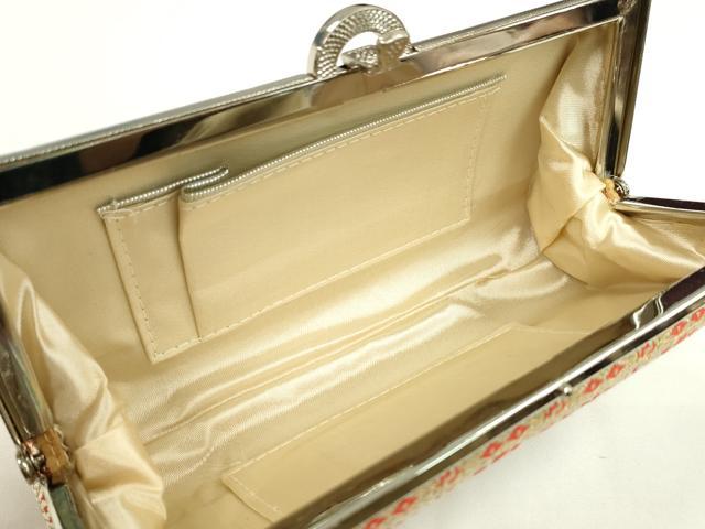 平和屋着物▼和装小物 和装バッグまとめて4点 ハンドバッグ 松皮菱花文 江戸小紋柄 暗紅色 クラッチ 金銀糸 逸品 CABH2153ju