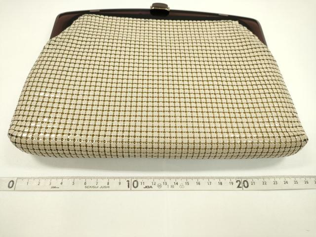 平和屋着物▼和装小物 和装バッグ チェーンバッグまとめて3点 メッシュ 白 ベージュ ヴァニラ色 逸品 CABH2156ju