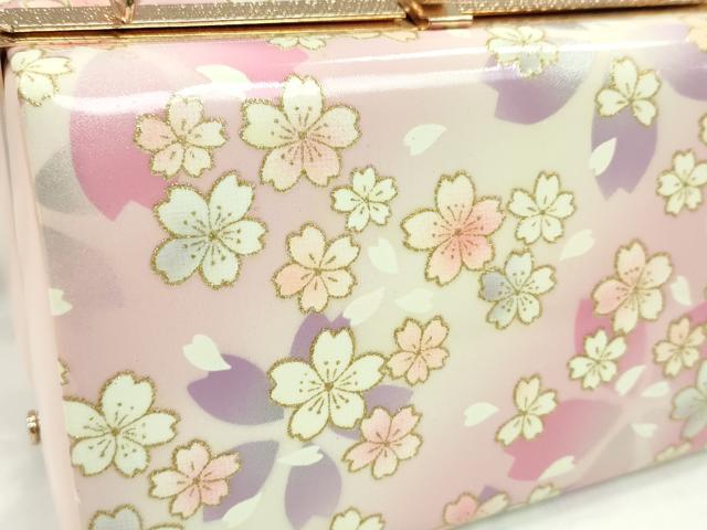 平和屋着物▼和装小物 和装バッグ ハンドバッグ 舞桜斜線文 MICHELE MARTUCCI 振袖 金銀彩 逸品 CABH2167ju