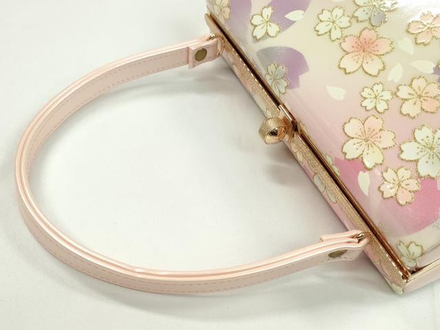 平和屋着物▼和装小物 和装バッグ ハンドバッグ 舞桜斜線文 MICHELE MARTUCCI 振袖 金銀彩 逸品 CABH2167ju