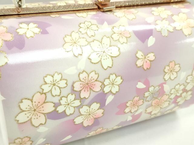 平和屋着物▼和装小物 和装バッグ ハンドバッグ 舞桜斜線文 MICHELE MARTUCCI 振袖 金銀彩 逸品 CABH2170ju