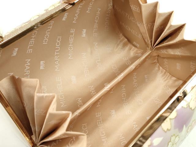 平和屋着物▼和装小物 和装バッグ ハンドバッグ 舞桜斜線文 MICHELE MARTUCCI 振袖 金銀彩 逸品 CABH2170ju