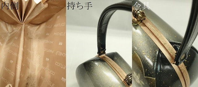 平和屋着物▼和装小物 和装バッグ ハンドバッグ 桜鹿の子文 MICHELE MARTUCCI ラインストーン 振袖 金彩 逸品 CABH2176ju