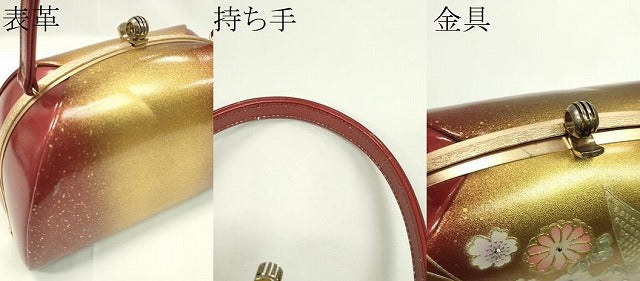 平和屋着物▼和装小物 和装バッグ ハンドバッグ 流水花文 MICHELE MARTUCCI 振袖 金銀彩 逸品 CABH2177ju