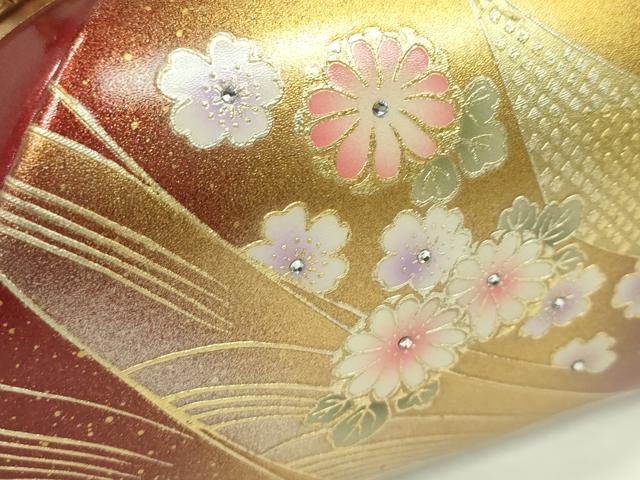 平和屋着物▼和装小物 和装バッグ ハンドバッグ 流水花文 MICHELE MARTUCCI 振袖 金銀彩 逸品 CABH2177ju