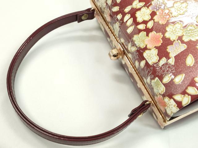 平和屋着物▼和装小物 和装バッグ ハンドバッグ 舞桜文 エナメル 振袖 金銀彩 逸品 CABH2181ju