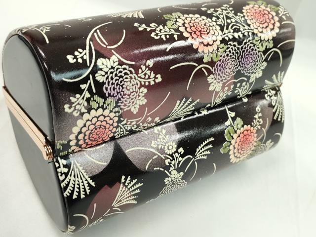 平和屋着物▼和装小物 和装バッグ ハンドバッグ 枝菊文 朱・緋×黒 振袖 逸品 CABH2186ju