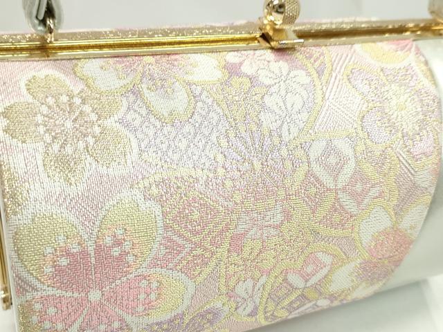 平和屋着物▼和装小物 和装バッグ ハンドバッグ 佐賀錦 吉祥花文 振袖 金銀糸 逸品 CABH2188ju