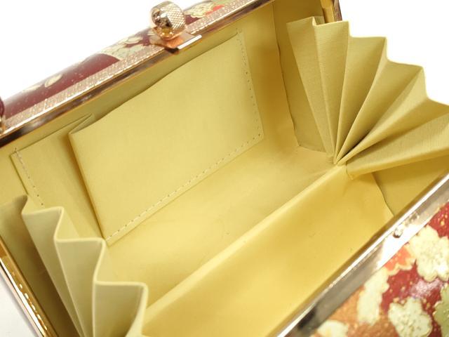 平和屋着物▼和装小物 和装バッグ ハンドバッグ 舞桜文 スクエア型 振袖 金銀彩 逸品 CABH2191ju