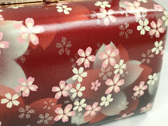 平和屋着物▼和装小物 和装バッグ ハンドバッグ 舞桜文 スクエア型 振袖 金銀彩 逸品 CABH2197ju