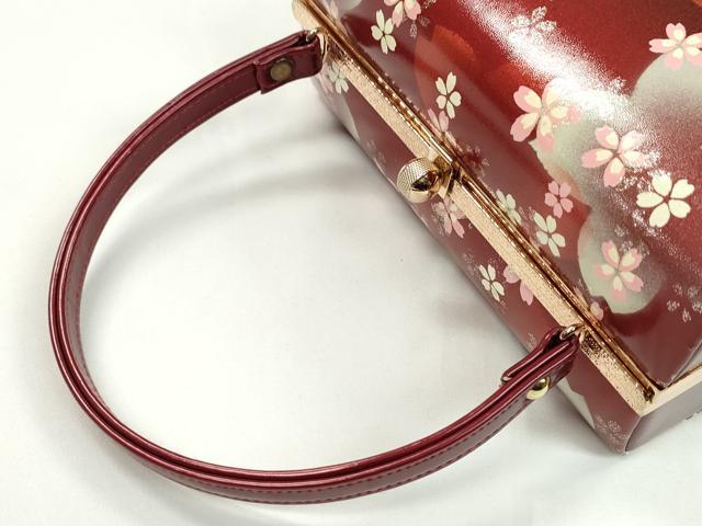 平和屋着物▼和装小物 和装バッグ ハンドバッグ 舞桜文 スクエア型 振袖 金銀彩 逸品 CABH2197ju