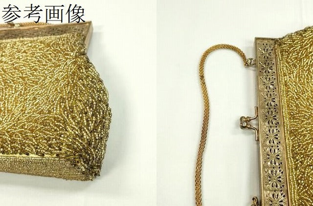 平和屋着物▼和装小物 和装バッグ ビーズバッグまとめて2点 総ビーズ 花 吉祥文 逸品 CABH2212ju