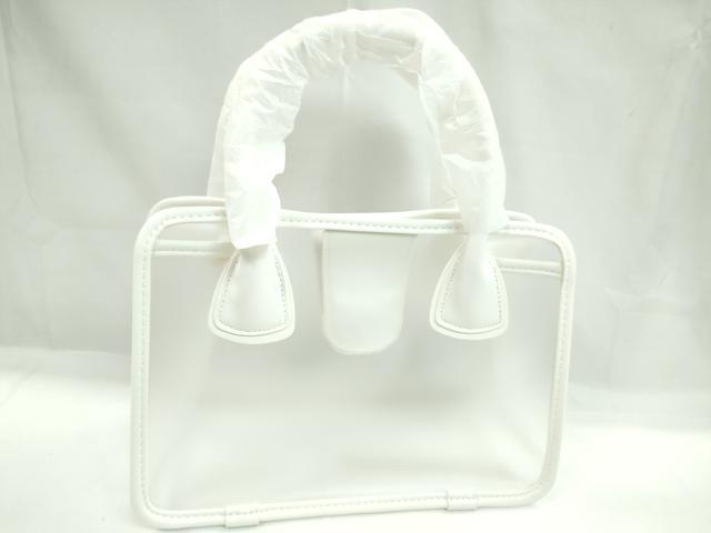 平和屋着物▼和装小物 ファッション小物 2WAYクリアバッグ2個セット 白 ピジョンブルー 浴衣 レジャー 未使用 CABH2236ju