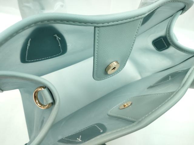 平和屋着物▼和装小物 ファッション小物 2WAYクリアバッグ2個セット 白 ピジョンブルー 浴衣 レジャー 未使用 CABH2236ju