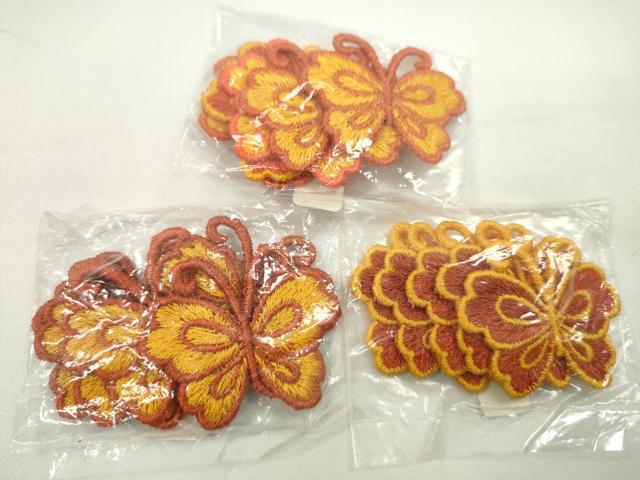 平和屋着物▼手芸用品 ワッペンまとめて200片 蝶 アイロン式 縫い付け式 ハンドメイド 手芸素材 逸品 未使用 CABH2359ju