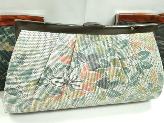 平和屋着物▼和装小物 和装バッグまとめて3点 ハンドバッグ 本場大島紬 7マルキ 枝花文 風景文 逸品 CABH2373ju