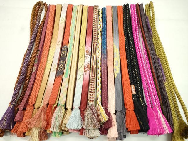 平和屋着物●和装小物　帯締め20本　高麗組　鴨川組　笹浪組　金銀糸　逸品　DAAT0793by 平和屋着物○和装小物 帯締め20本セット 高麗組 笹浪組 大和