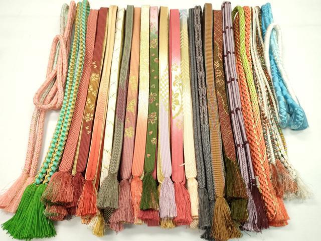 平和屋着物●和装小物 帯締め20本セット 高麗組 笹浪組 大和組 鴨川組 振袖用 金糸 未使用あり 逸品 CABH2393ju