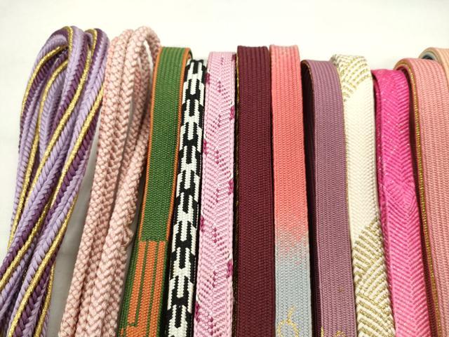 平和屋着物●和装小物 帯締め20本セット 高麗組 笹浪組 地内記組 丸組 振袖用 金糸 未使用あり 逸品 CABH2396ju