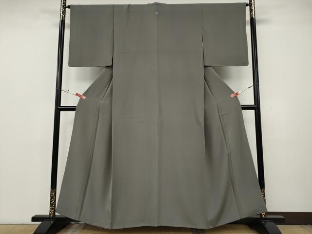 平和屋着物●上質な色無地 茶鼠色 正絹 逸品 CABH2401ut