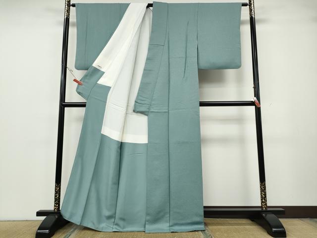 平和屋着物●上質な色無地 霞地紋 瓶覗色 正絹 逸品 CABH2402ut