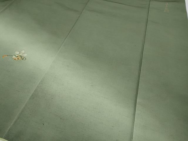平和屋着物●創業140年 小糸染芸の四代目 小糸敏夫 訪問着 紬地 総刺繍 打ち出の小槌 吉祥花文 暈し染め 金糸 逸品 CABH2403ut