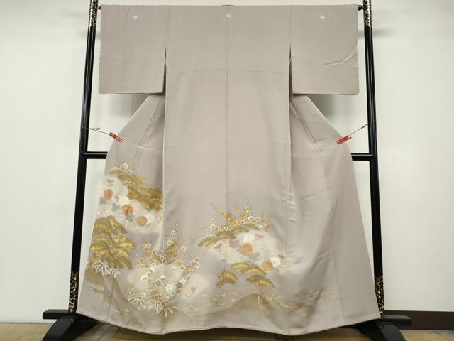 平和屋着物●創業460年・千總 色留袖 刺繍 雲取り松竹梅文 金彩 伊勢丹扱い 正絹 逸品 CABH2404ut