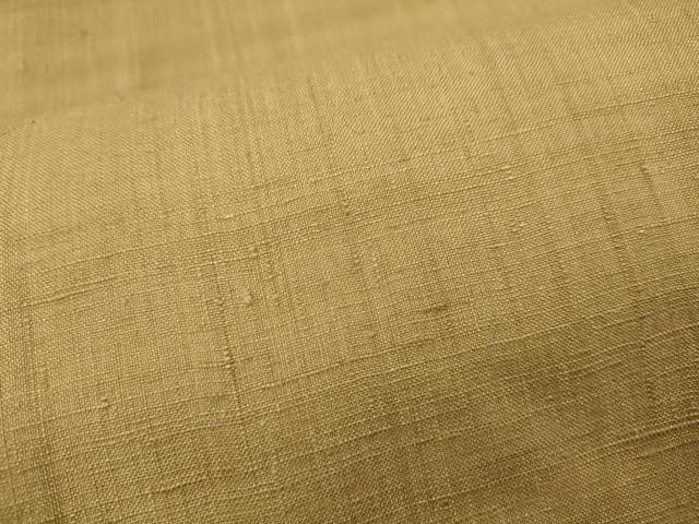 平和屋着物●結城紬 色無地 芥子色 正絹 逸品 CABH2407ut