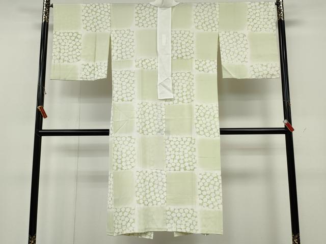 平和屋着物●長襦袢 無双仕立て 市松舞花文 正絹 逸品 CABH2413ut