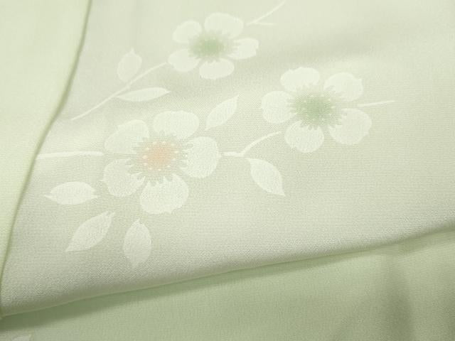 平和屋着物●長襦袢 無双仕立て 枝花文 暈し染め 正絹 逸品 CABH2415ut