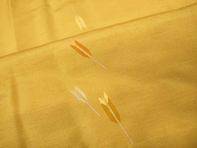 平和屋着物●長襦袢 無双仕立て 紬地 矢羽文 銀彩 正絹 逸品 CABH2416ut
