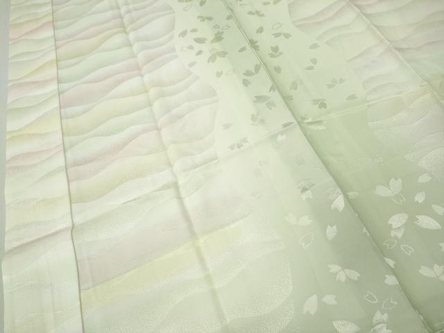 平和屋着物●長襦袢 袷 霞舞花文 暈し染め 正絹 逸品 CABH2419ut
