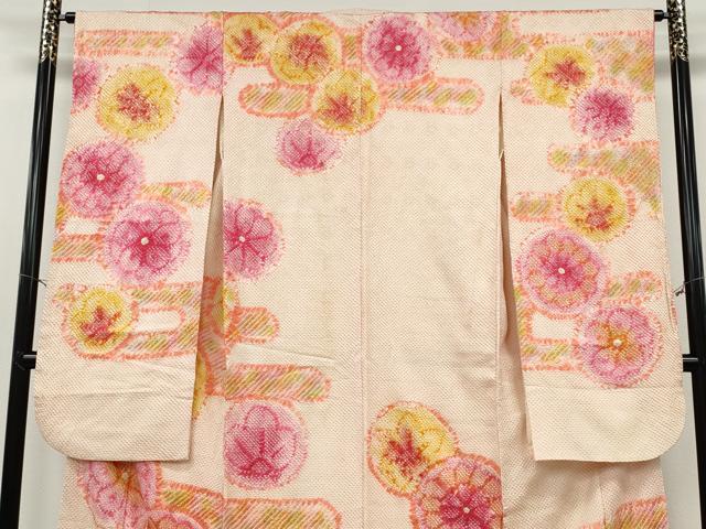 平和屋着物●豪華振袖 総絞り エ霞花文 正絹 逸品 CABH2423ut