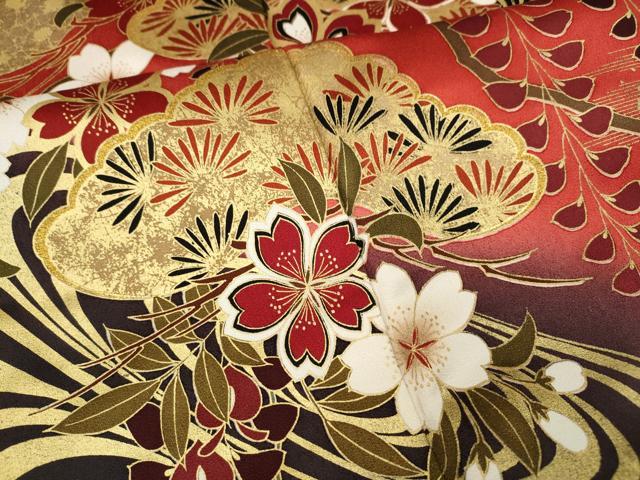 平和屋着物●豪華振袖 流水松藤花文 暈し染め 金彩 鈴乃屋扱い 正絹 逸品 CABH2430ut