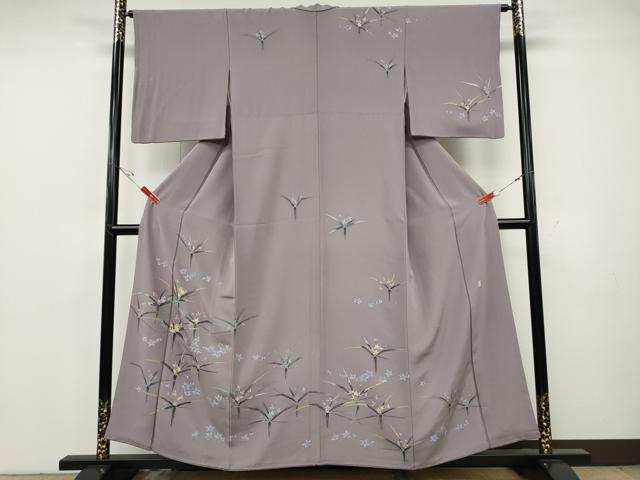 平和屋着物●本加賀友禅作家 毎田健治 訪問着 草花文 正絹 逸品 CABH2432ut
