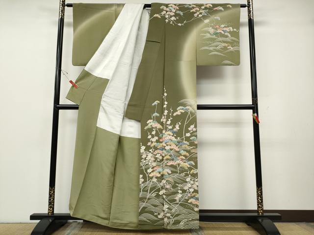 平和屋着物●訪問着 友禅 作家物 立波草花文 暈し染め 正絹 逸品 CABH2436ut