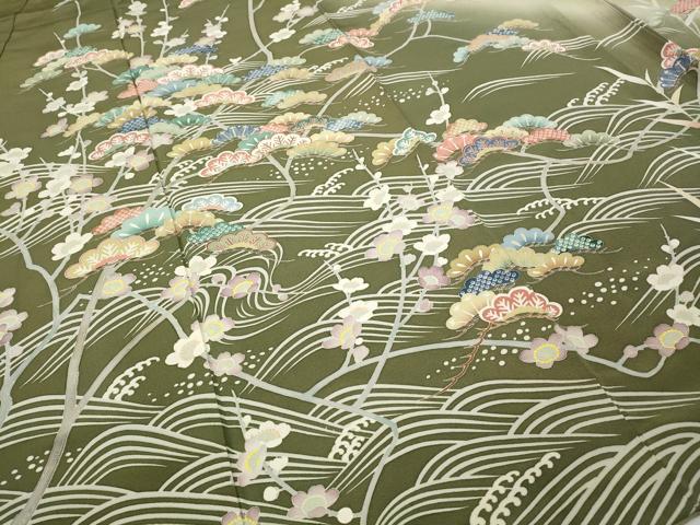 平和屋着物●訪問着 友禅 作家物 立波草花文 暈し染め 正絹 逸品 CABH2436ut