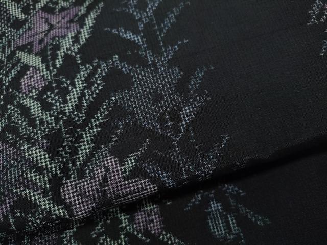 平和屋着物●上質な紬 草花間道 正絹 逸品 未使用 CABH2439ut