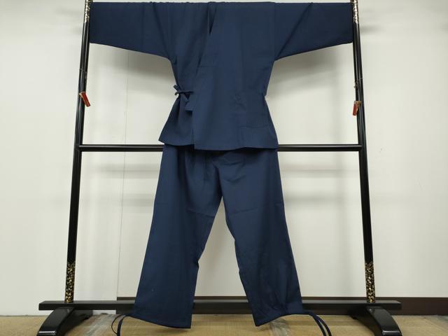 平和屋着物●男性 作務衣 濃藍色 CABH2446ut
