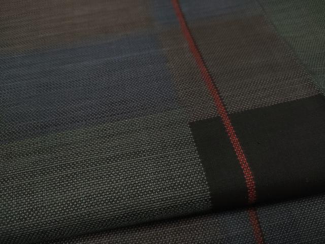 平和屋着物●本場大島紬 9マルキ 格子柄 正絹 逸品 CABH2451ut