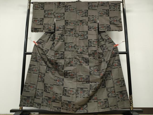 平和屋着物●本場大島紬 9マルキ エ霞枝花文 正絹 逸品 CABH2454ut