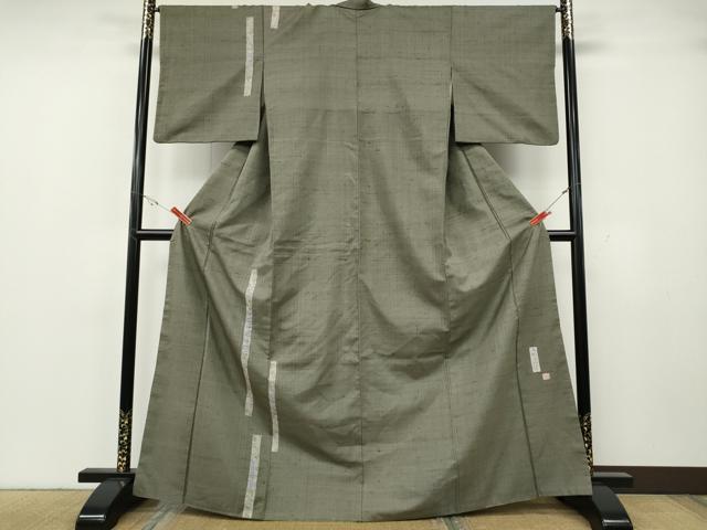 平和屋着物●手彫木版染 佐伯武晴 訪問着 紬地 吉祥花文 やまと誂製 正絹 逸品 CABH2468ut
