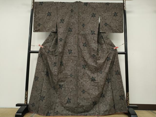 平和屋着物●本場大島紬 9マルキ 花唐草文 正絹 逸品 未使用 CABH2476ut