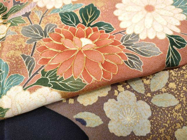 平和屋着物●訪問着 駒刺繍 草花文 金彩 正絹 逸品 未使用 CABH2485ut