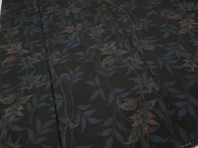 平和屋着物●本場大島紬 9マルキ 枝花文 正絹 逸品 CABH2503ut