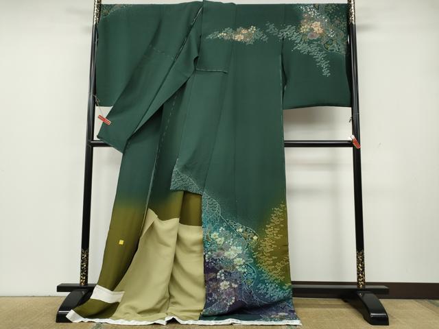 平和屋着物●吉乃一廉 幻の辻が花 訪問着 絞り 道長舞花文 暈し染め 金彩 仮絵羽 正絹 逸品 未使用 CABH2522ut