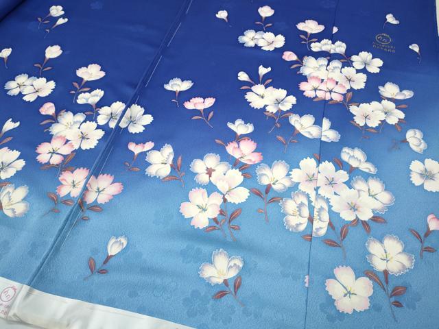 平和屋着物●ファッションブランド hiromichi nakano ヒロミチナカノ 振袖 手描き 刺繍 舞花文 暈し染め 金彩 仮絵羽 未使用 CABH2532ut