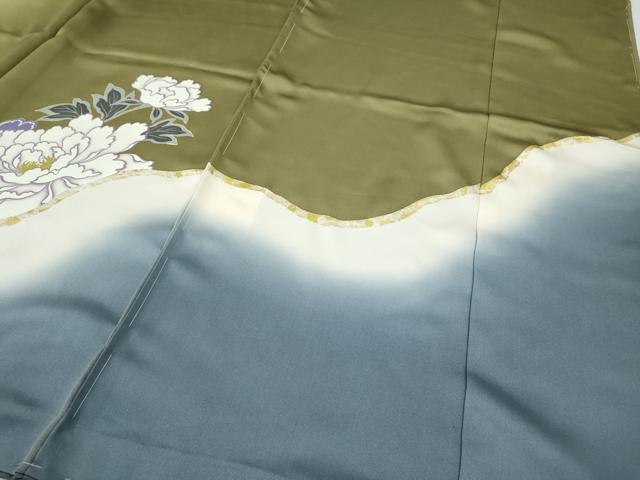 平和屋着物●豪華振袖 駒刺繍 舞花文 暈し染め 金彩 仮絵羽 逸品 未使用 CABH2533ut